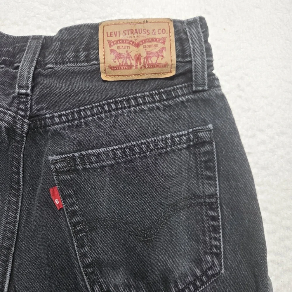 Levi's 94 Baggy Jeans Black Women's Size 25 High Waisted Denim Relaxed Faded - Picture 8 of 9